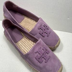 Tory Burch Everly Platform Espadrille in Suede Lavender Size: 7.5